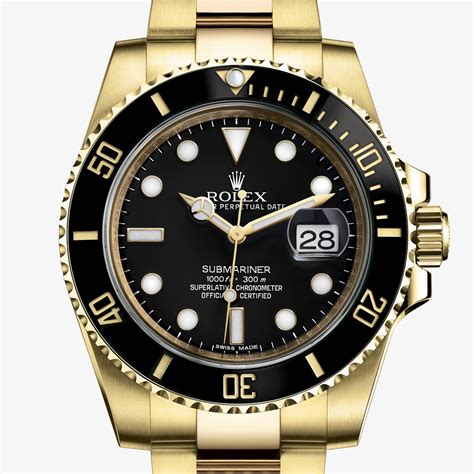 rolex submariner oro giallo quadrante nero|rolex sottomarino stampato.